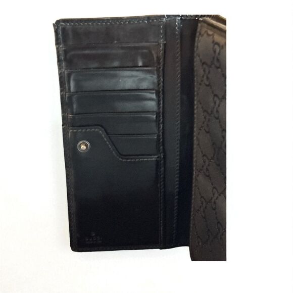 Auth GUCCI GG Guccissima Calf Skin Black Leather Long Wallet 245908 with COA - Picture 4 of 9